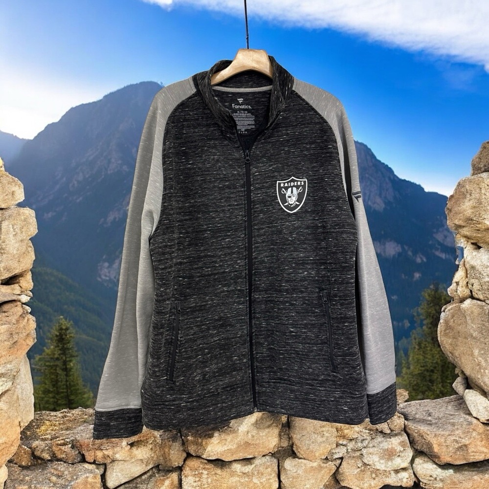 Las Vegas Raiders Fanatics Home Varsity Full-Zip Jacket‎ - Heathered Charcoal XL